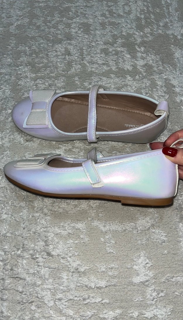 Kız Çocuk Beyaz Fiyonk Detaylı Babet Ayakkabı - Görsel 2