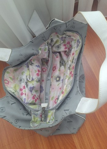 Gri Süet Tokalı Kadın Çanta - Görsel 4