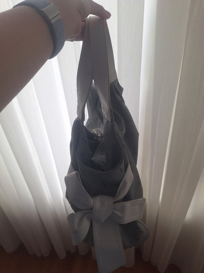 Gri Süet Tokalı Kadın Çanta - Görsel 3