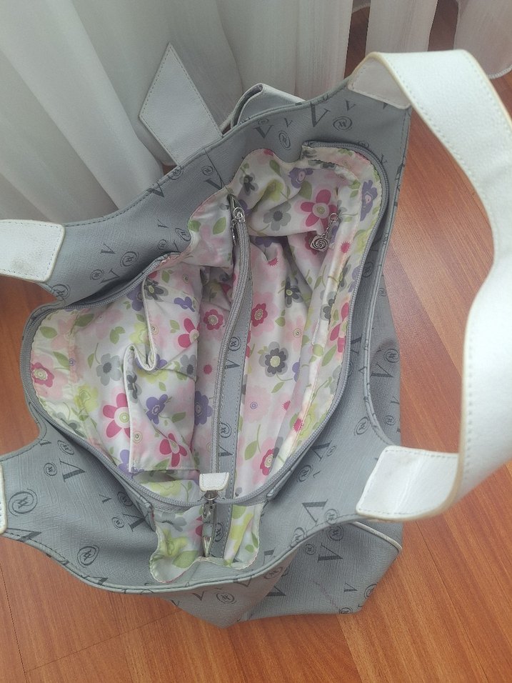 Gri Süet Tokalı Kadın Çanta - Görsel 4