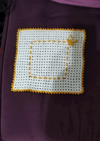 Beyaz El Yapımı Örgü Lif - Görsel 2