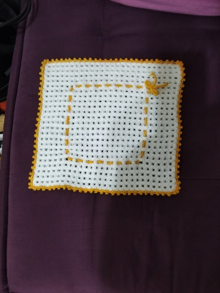 Beyaz El Yapımı Örgü Lif - Görsel 2