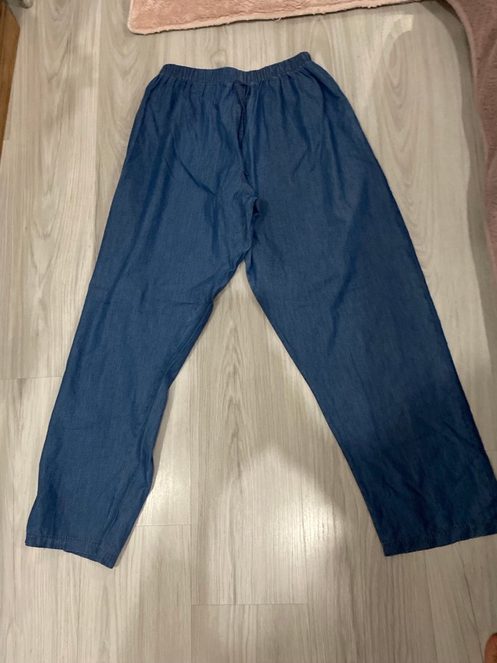 Kadın Mavi Uzun Kot Takım Ahşap Düğmeli - Görsel 5