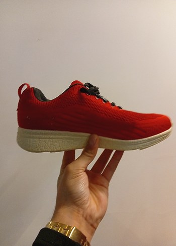 Kırmızı Bağcıklı Kadın Spor Ayakkabı - Görsel 4