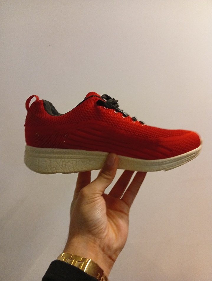 Kırmızı Bağcıklı Kadın Spor Ayakkabı - Görsel 4