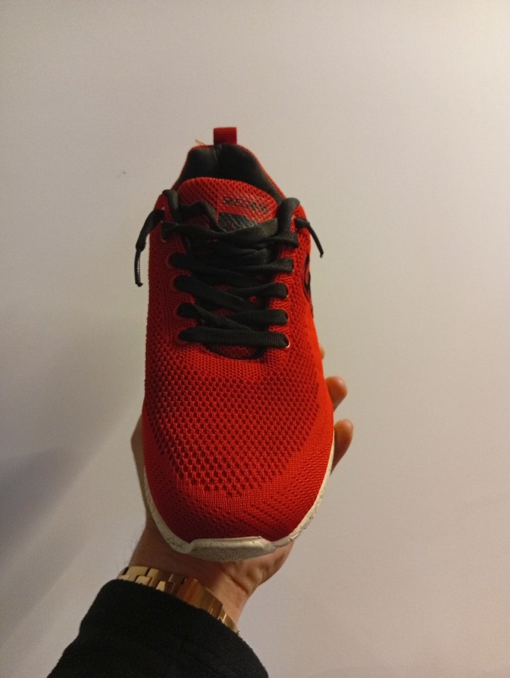 Kırmızı Bağcıklı Kadın Spor Ayakkabı - Görsel 3