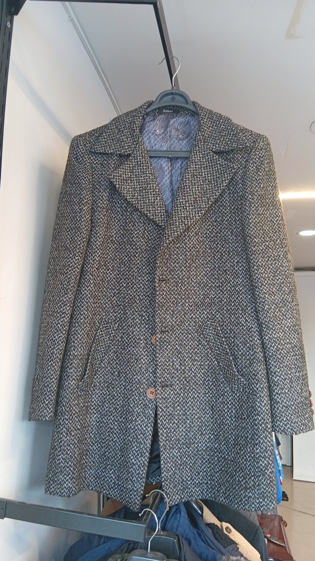 Düğmeli Kırmızı Uzun Erkek Kaban - Görsel 3