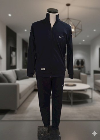 Erkek Lacivert Yüksek Yaka Eşofman Takımı - Görsel 2