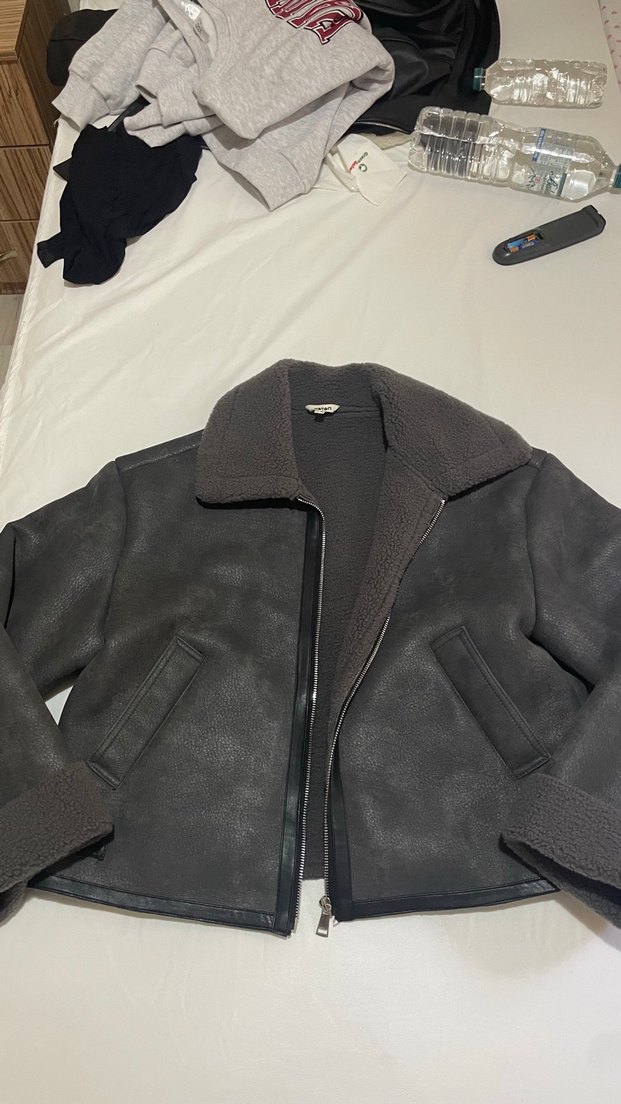 Koton gri Peluş Ceket — görsel 2/3