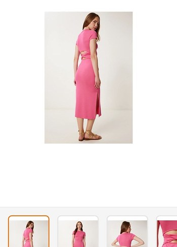 Pembe, Kısa Kollu, sırt detaylı yumuşak kumaş - Görsel 2