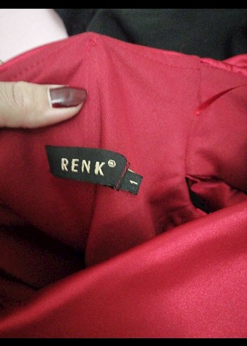 Uzun Kırmızı Drapeli Straplez Abiye Elbise - Görsel 4