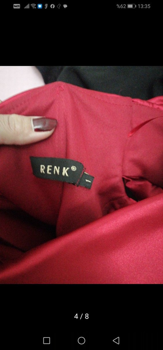 Uzun Kırmızı Drapeli Straplez Abiye Elbise - Görsel 4