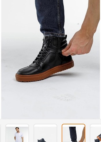 Erkek Siyah Sokak Stili Kauçuk Bot - Görsel 3