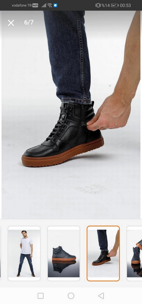 Erkek Siyah Sokak Stili Kauçuk Bot - Görsel 3