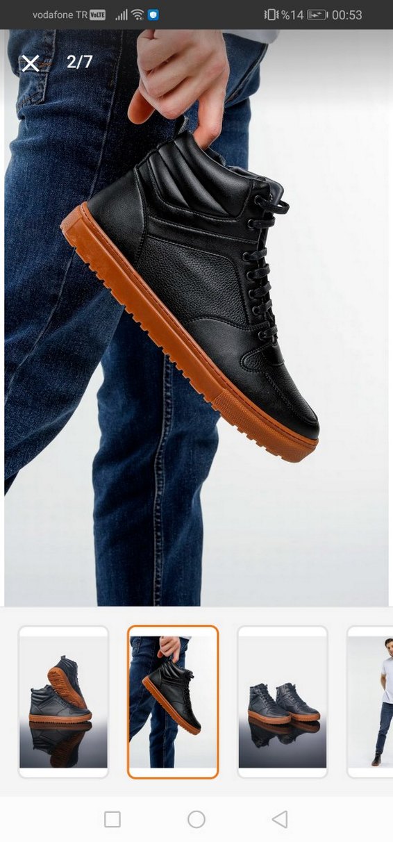 Erkek Siyah Sokak Stili Kauçuk Bot - Görsel 2