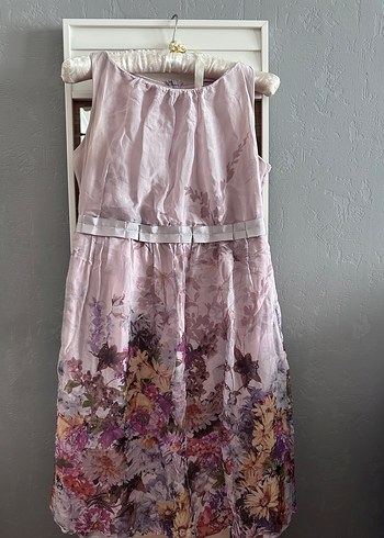 Pembe Desenli Uzun Abiye Elbise - Görsel 2