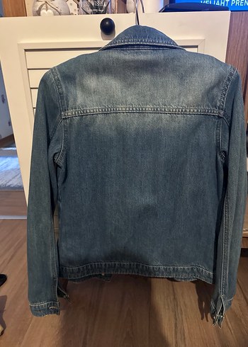 Düğmeli Mavi Denim Ceket - Görsel 2