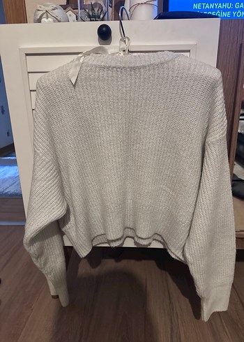 Gri Örgü Kadın Kazak - Görsel 2