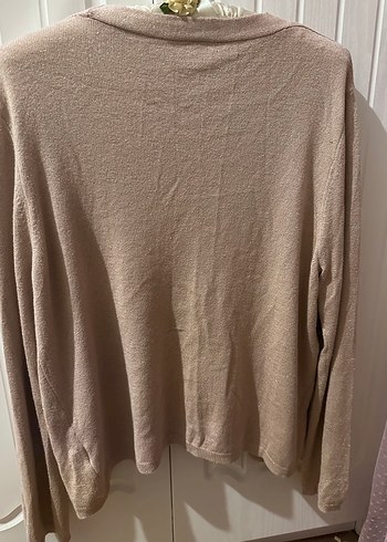 pembe Kadın Midi Keten Hırka - Görsel 2