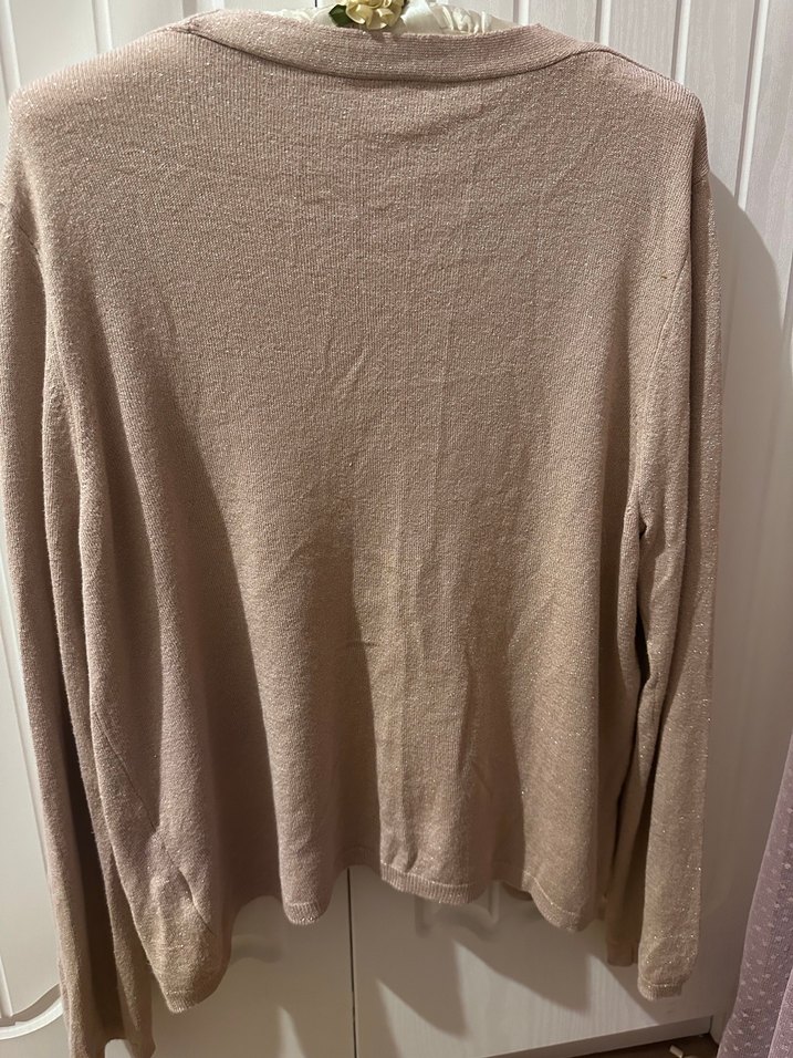 pembe Kadın Midi Keten Hırka - Görsel 2