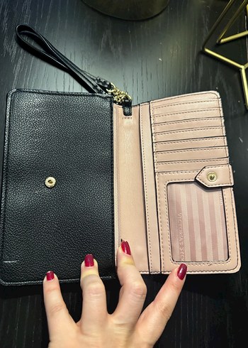 Victorys Secret Siyah Deri  Kadın Portföy Cüzdan - Görsel 2