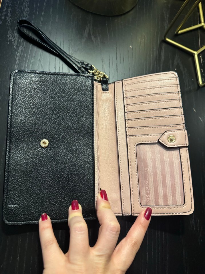 Victorys Secret Siyah Deri  Kadın Portföy Cüzdan - Görsel 2