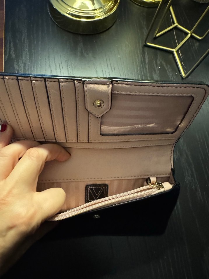 Victorys Secret Siyah Deri  Kadın Portföy Cüzdan - Görsel 4