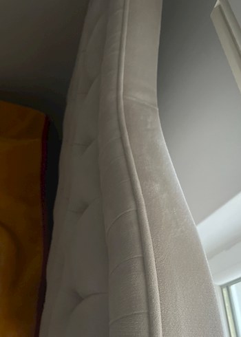 Nakışlı Beyaz ve Gri Yatak başlığı - Görsel 3