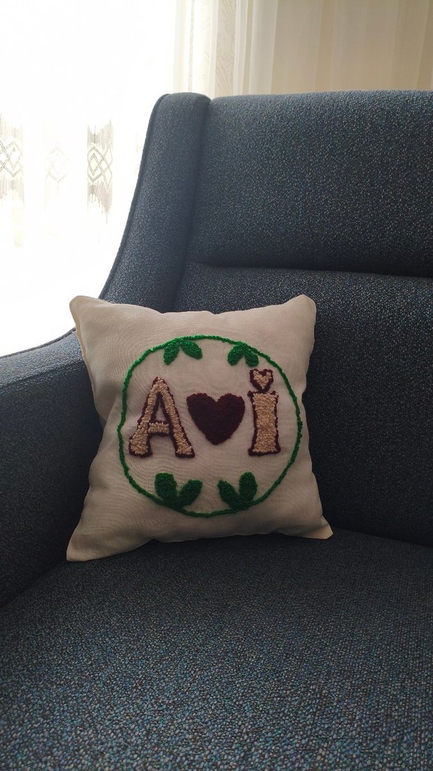 Punch Bohem Bej Dekoratif Yastık (kırlent) - Görsel 2