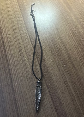 Uzun Zincirli Gri Yılan Desenli Bohem Kolye - Görsel 2