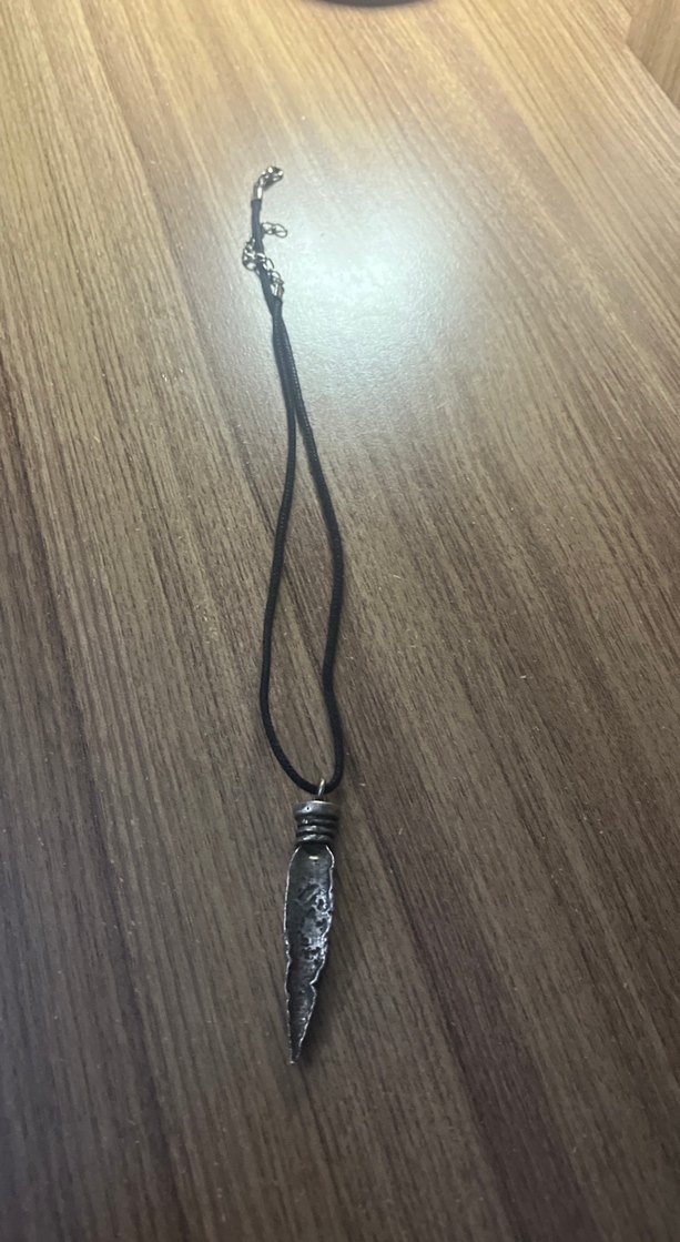 Uzun Zincirli Gri Yılan Desenli Bohem Kolye - Görsel 2