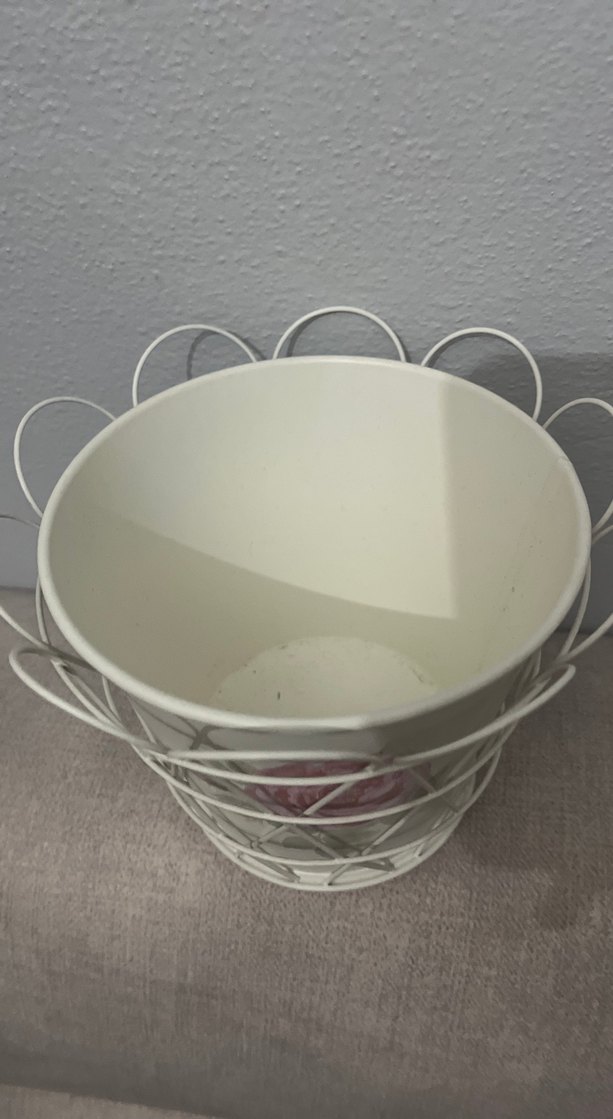 Beyaz Çiçek Desenli Seramik Vazo - Görsel 4