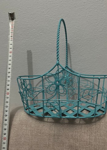 Turkuaz Metal Dekoratif Sepet - Görsel 3