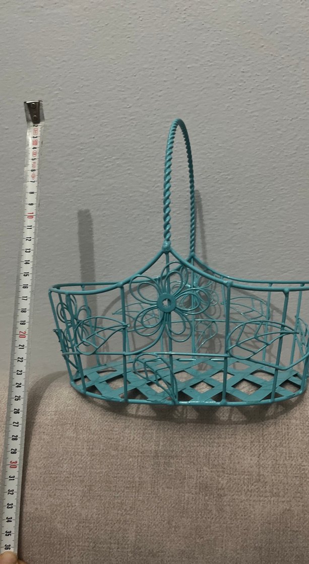 Turkuaz Metal Dekoratif Sepet - Görsel 3