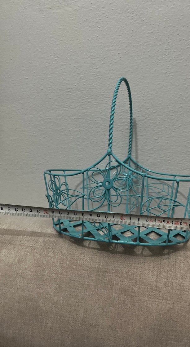 Turkuaz Metal Dekoratif Sepet - Görsel 4