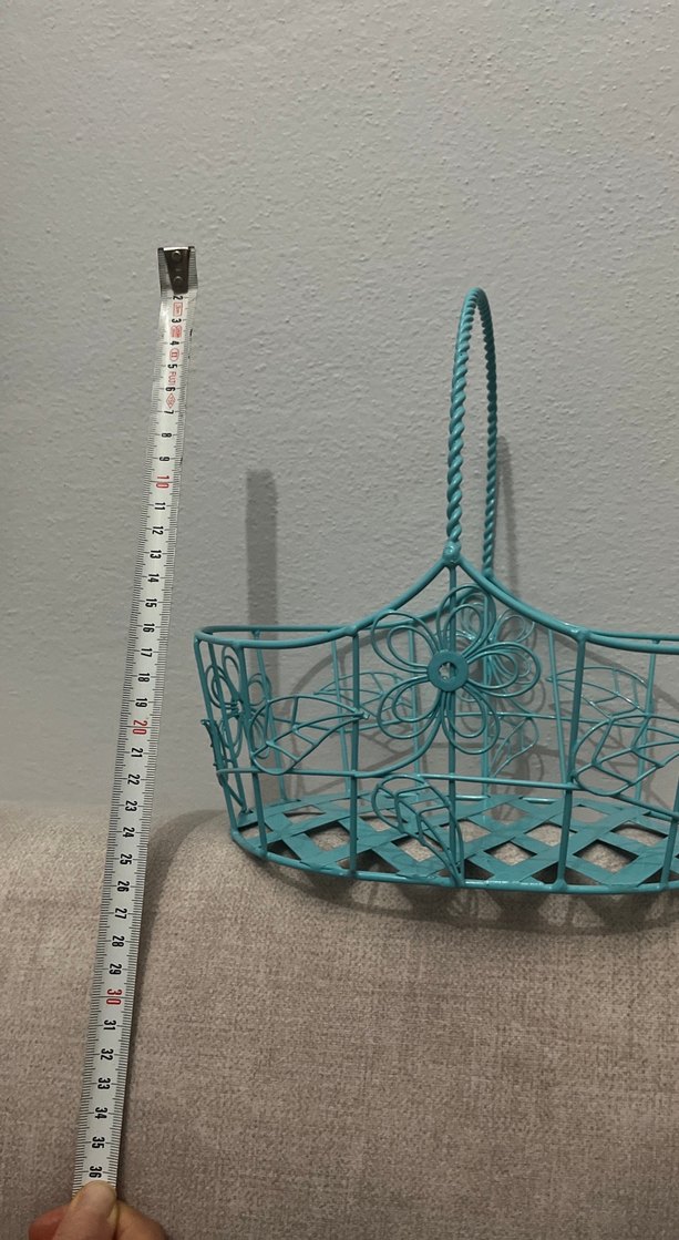 Turkuaz Metal Dekoratif Sepet - Görsel 2