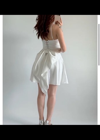 Beyaz elbise şık özel günler için - Görsel 3