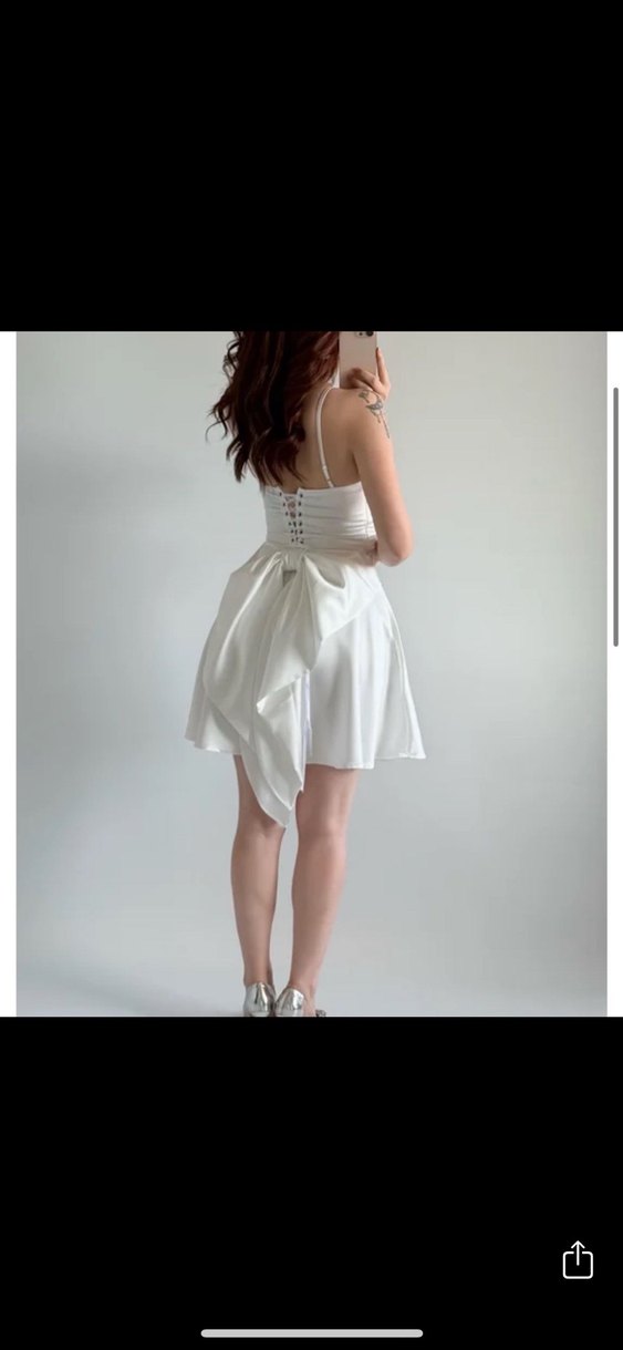 Beyaz elbise şık özel günler için - Görsel 3