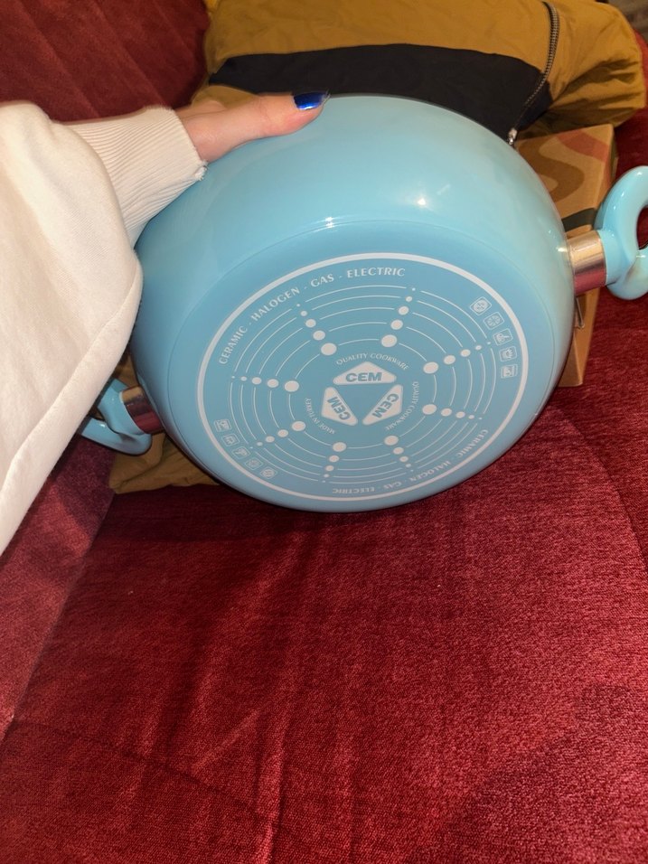 Turkuaz Cam Kapaklı Tencere - Görsel 4