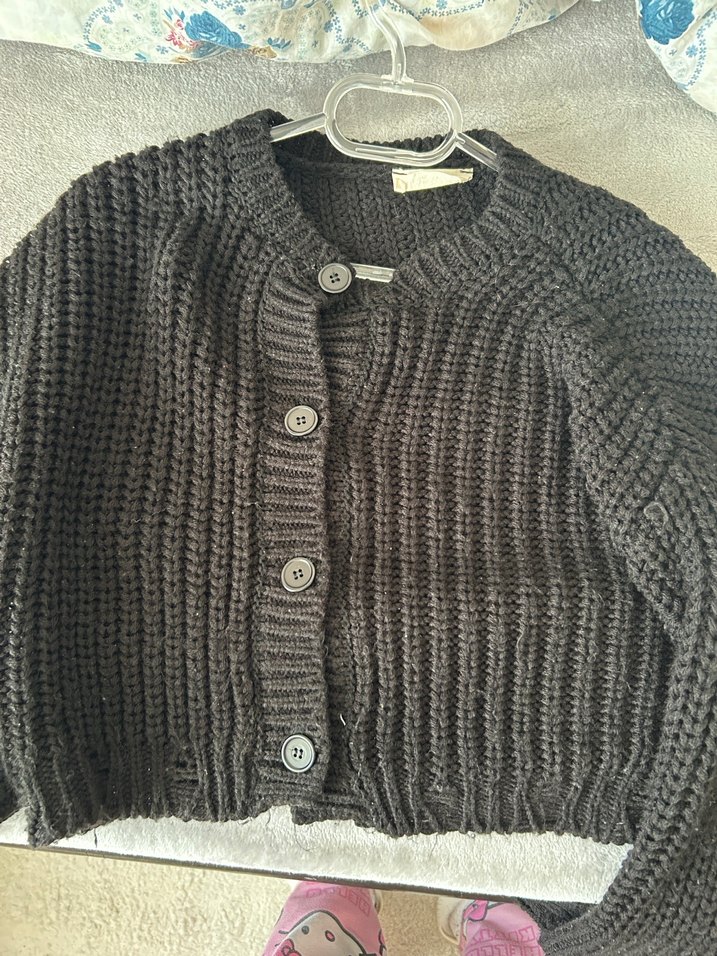 Siyah Örgü Kadın Hırka - Görsel 2