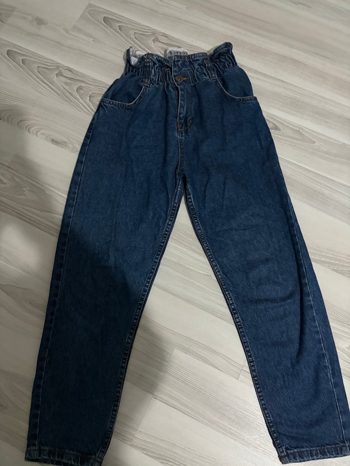 Mavi Bol Kesim Midi Kot Pantolon - Görsel 2