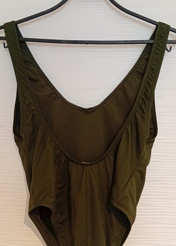 Haki Renk Drapeli Kolsuz Kadın Mayo - Görsel 2