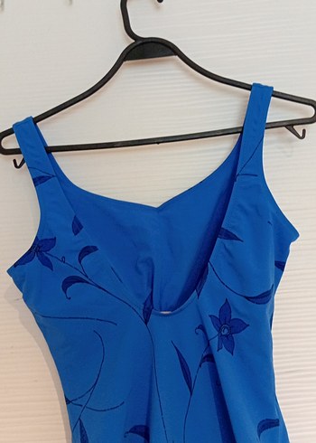 Kadın Mavi Drapeli Midi Mayo - Görsel 2