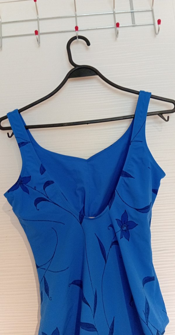 Kadın Mavi Drapeli Midi Mayo - Görsel 2