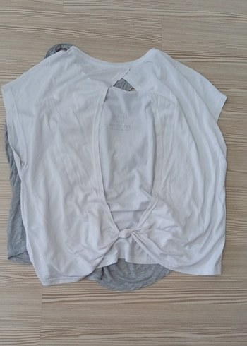 Gri Kısa Kollu Normcore Kadın Tişört - Görsel 3