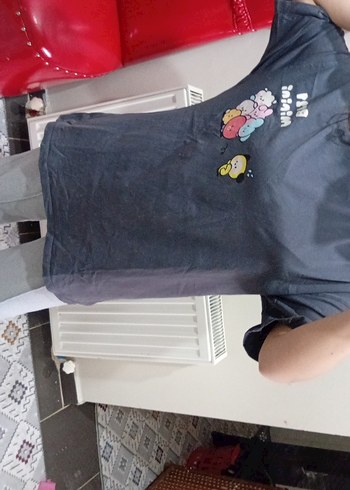 Kadın Mavi Baskılı Tişört - Görsel 4