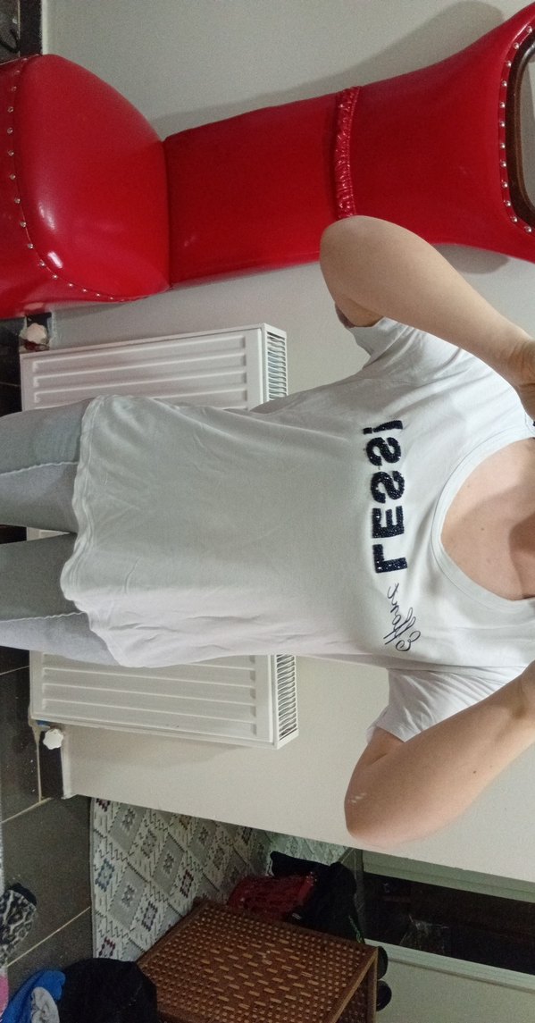 Beyaz Kısa Kollu Basic Tişört - Görsel 3