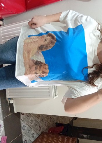 Kadın Beyaz Baskılı Tişört - Görsel 2