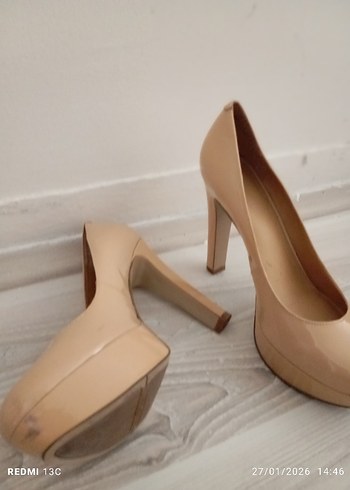 Bej Platform Topuklu Kadın Stiletto - Görsel 2