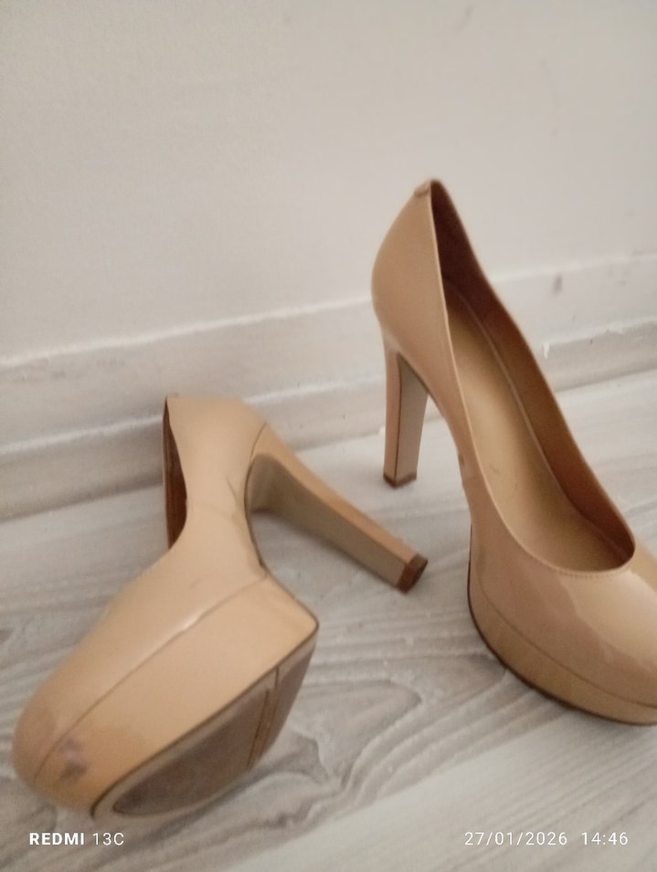 Bej Platform Topuklu Kadın Stiletto - Görsel 2